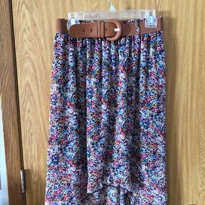 High low floral skirt